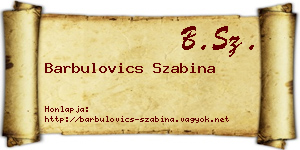 Barbulovics Szabina névjegykártya